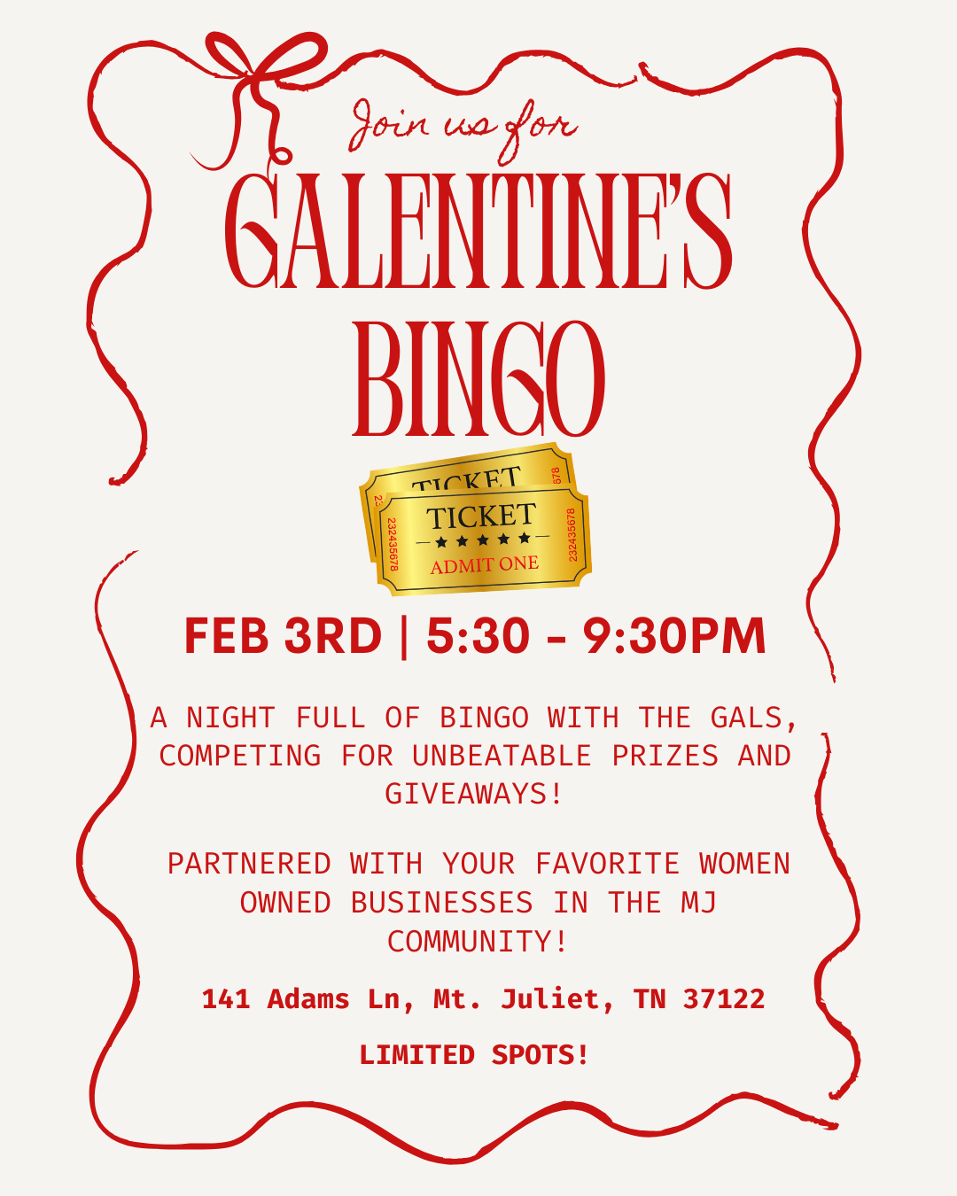 2026 Galentine's Bingo Night Ticket